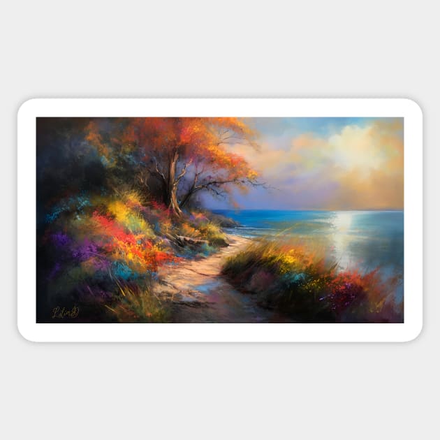 Coastal view Sticker by redwitchart